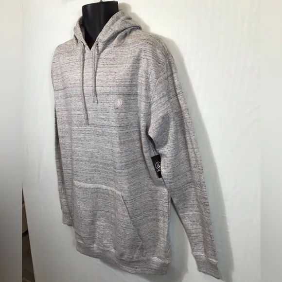 Volcom Mens Foreman Pullover Fleece Hoodie Size XXL Gray Lightweight Sweatshirt