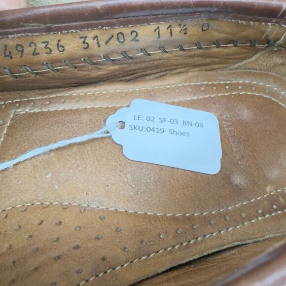 Vtg Allen Edmonds Size 11.5D Made in USA Camden Tasseled Leather Loafer in Brown