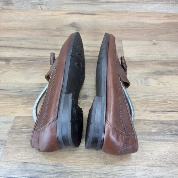 Vtg Allen Edmonds Size 11.5D Made in USA Camden Tasseled Leather Loafer in Brown