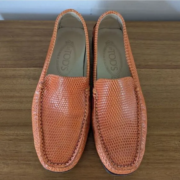 VTG Tod's Textured Leather Loafers Luxury Preppy Academia Countryside Coastal 5