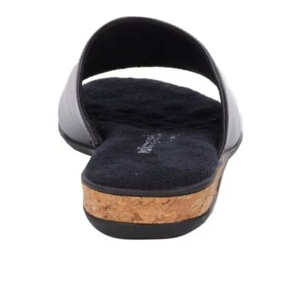 Walking Cradles Cam Womens 10.5 Medium Black  Flat  Slip On Sandals New