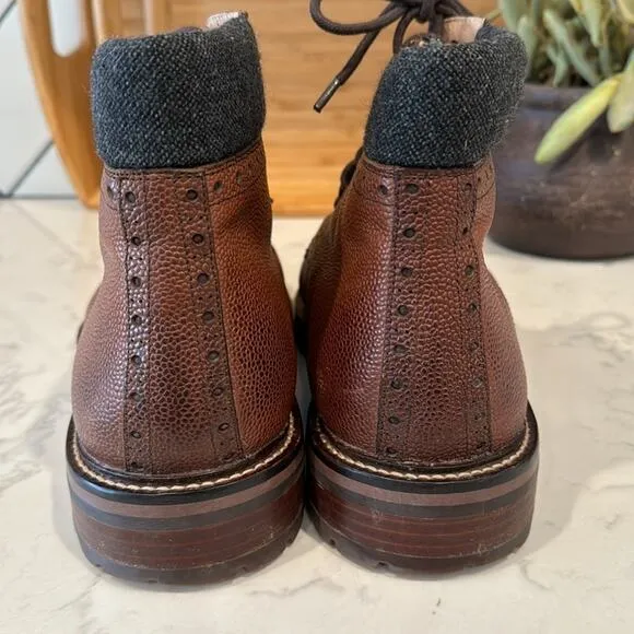 Warfield &amp; Grand Darren cap toe lace up ankle boots rugged academia leather 11