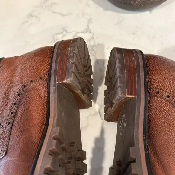 Warfield &amp; Grand Darren cap toe lace up ankle boots rugged academia leather 11