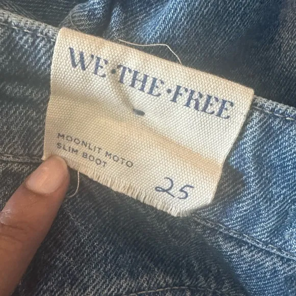 We The Free Moonlit Moto Slim Bootcut Jeans Sz 25 - NWT