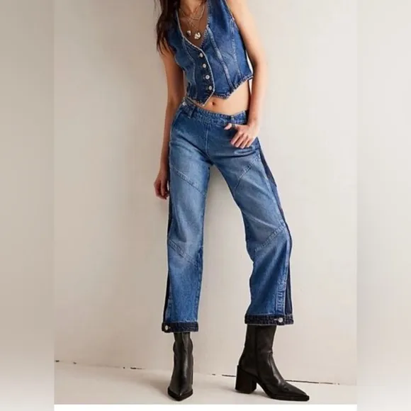 We The Free Moonlit Moto Slim Bootcut Jeans Sz 25 - NWT