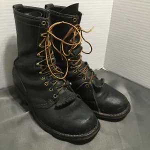Wesco Job MasterVTG Steel Toe Black Leather Linemen Boots With   Kiltes Size 8.5