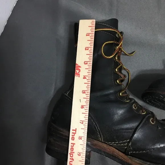 Wesco Job MasterVTG Steel Toe Black Leather Linemen Boots With   Kiltes Size 8.5