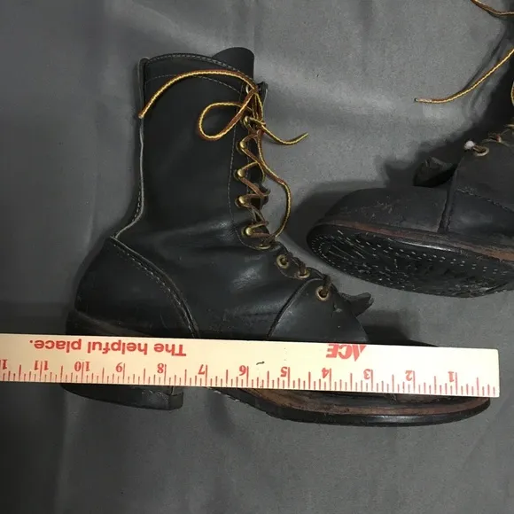 Wesco Job MasterVTG Steel Toe Black Leather Linemen Boots With   Kiltes Size 8.5