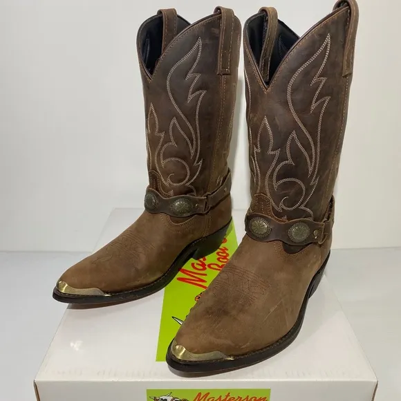Western Cowboy Boots Brown Masterson Boot Co Mens