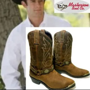 Western Cowboy Boots Brown Masterson Boot Co Mens