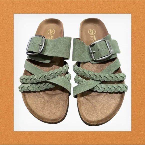 White Mountain Women’s Healing Footbed Sandal - Size 9M, Color: Sage Green