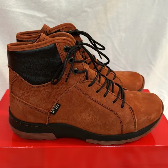Wolky Leather Water-Resistant Lace-Up Ankle Boots - Ambient