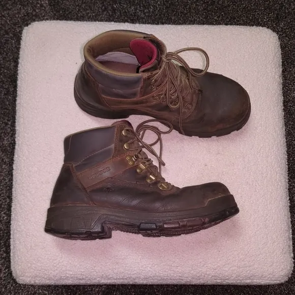 Wolverine Men's Steel Toe Leather Work Boots – Waterproof &amp; Durable – Size 9.5