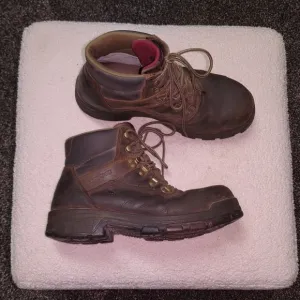 Wolverine Men's Steel Toe Leather Work Boots – Waterproof &amp; Durable – Size 9.5