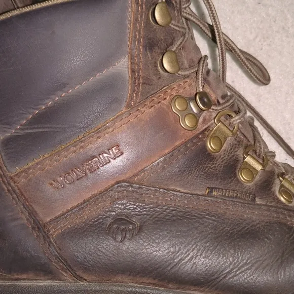 Wolverine Men's Steel Toe Leather Work Boots – Waterproof &amp; Durable – Size 9.5
