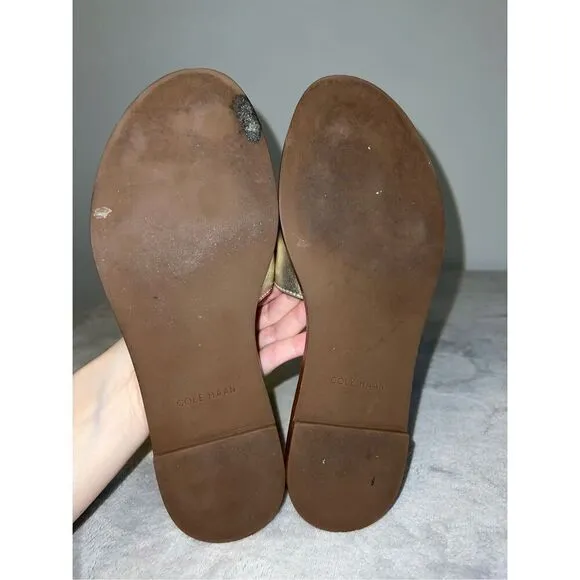 Woman's Cole Haan Flynn Logo Slide Sandals Mule Flats 7