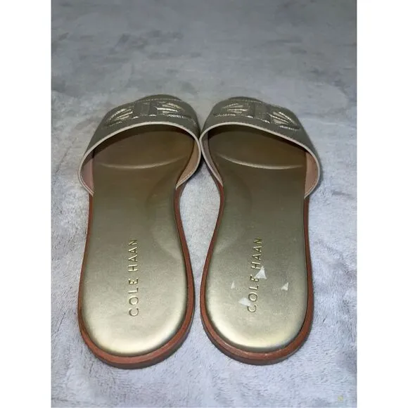 Woman's Cole Haan Flynn Logo Slide Sandals Mule Flats 7