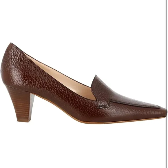 Women Vintage Shoes Square Pointed Toe Slip Loafers Snakeskin Cone Heel