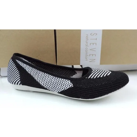 Women's Shoes Steven Natural Comfort Beck Slip on Ballet Flat Black Multi Size 7