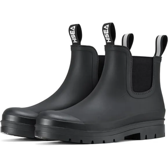 Women's Short Rain Boots Waterproof Garden Shoes Rubber Chelsea Boots Anti-Slip