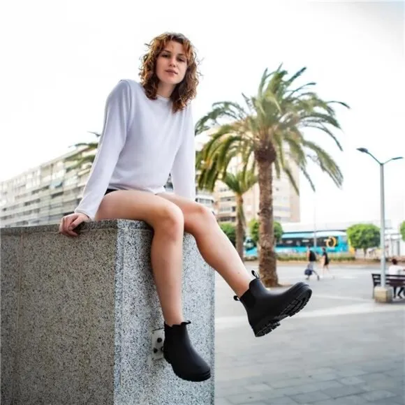 Women's Short Rain Boots Waterproof Garden Shoes Rubber Chelsea Boots Anti-Slip