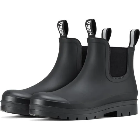 Women's Short Rain Boots Waterproof Garden Shoes Rubber Chelsea Boots Anti-Slip