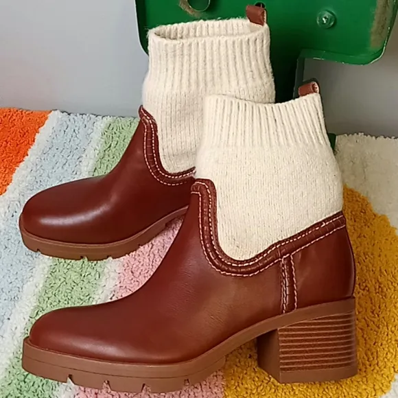 Womens Size 10 Nine West Popit Boot, Tan Western Boho Cowgirl