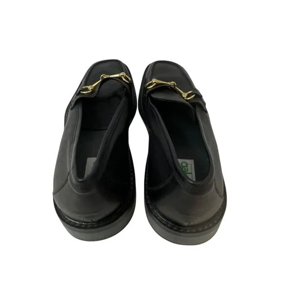 Women's Size EUR 40 NEW Galo Black Leather Loafers Horsebit Equestrian Shoe