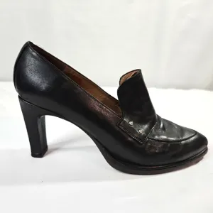 Wonders Black Leather Loafers Size 8