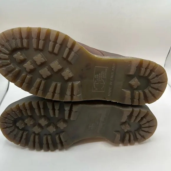 Y2K Dr Martens Crazy Horse 6-Eye Boots Brown Leather Made In England Mens 11