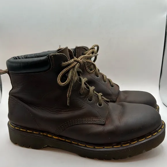 Y2K Dr Martens Crazy Horse 6-Eye Boots Brown Leather Made In England Mens 11