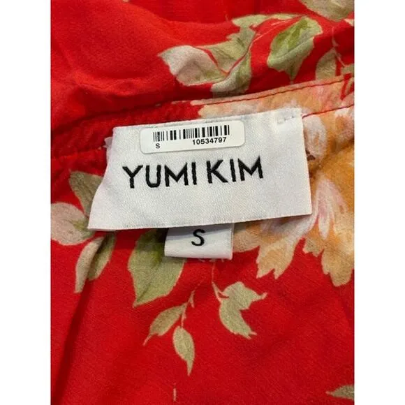 Yumi Kim “Malia” One Shoulder Tiered Dress in Flirty Floral Red – Size XS