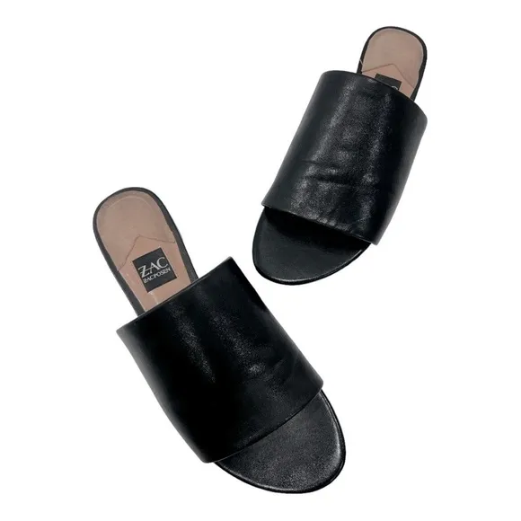 ZAC ZAC POSENViola Slide Sandals Black Leather woman’s size 6.5 M