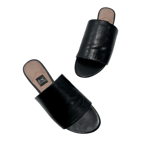 ZAC ZAC POSENViola Slide Sandals Black Leather woman’s size 6.5 M
