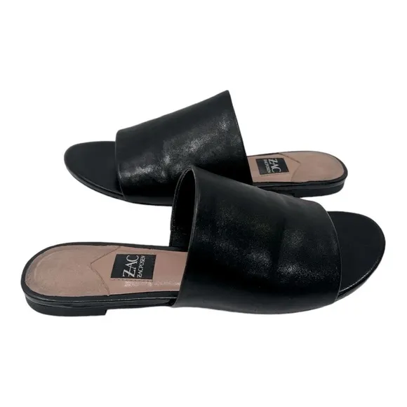 ZAC ZAC POSENViola Slide Sandals Black Leather woman’s size 6.5 M