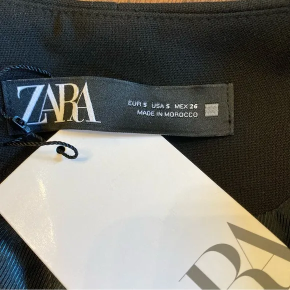 ZARA Black Double Breasted Collarless Scoop Neck Long Blazer Lady Jacket NWT