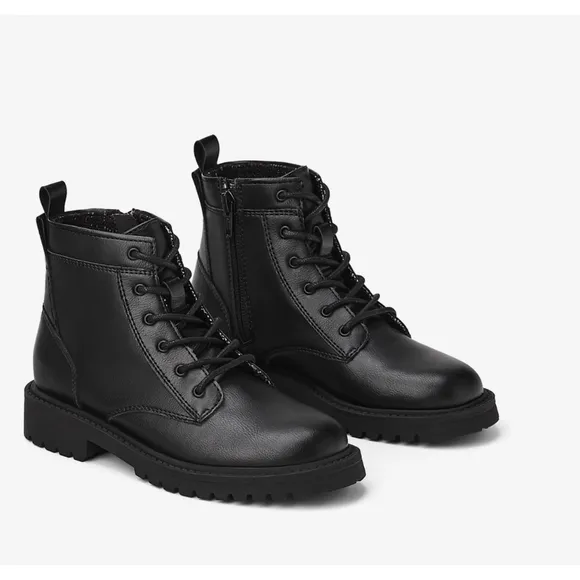 ZARA Black Lace up Boots Boy's Size 5