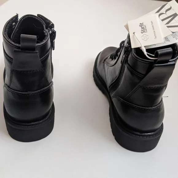 ZARA Black Lace up Boots Boy's Size 5