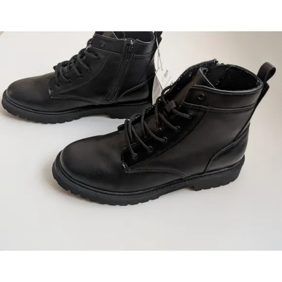 ZARA Black Lace up Boots Boy's Size 5