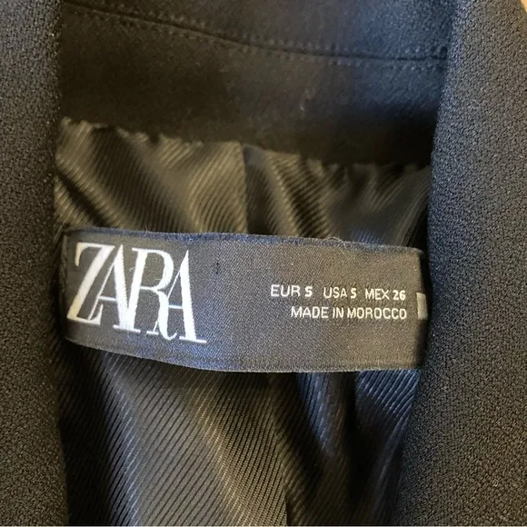 ZARA Black Structured Tailored Double Breasted Blazer Jacket
