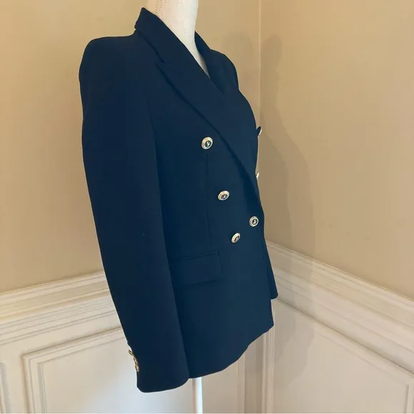 ZARA Black Structured Tailored Double Breasted Blazer Jacket