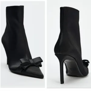 Zara Bow High-Heel Ankle Boots size 7.5