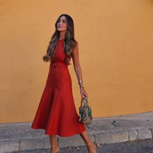 Zara Combination Belted Dress Size S