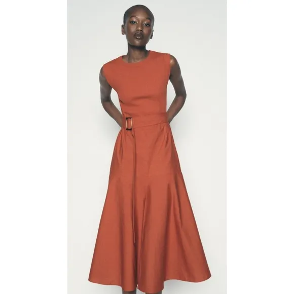 Zara Combination Belted Dress Size S