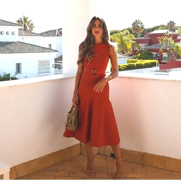 Zara Combination Belted Dress Size S