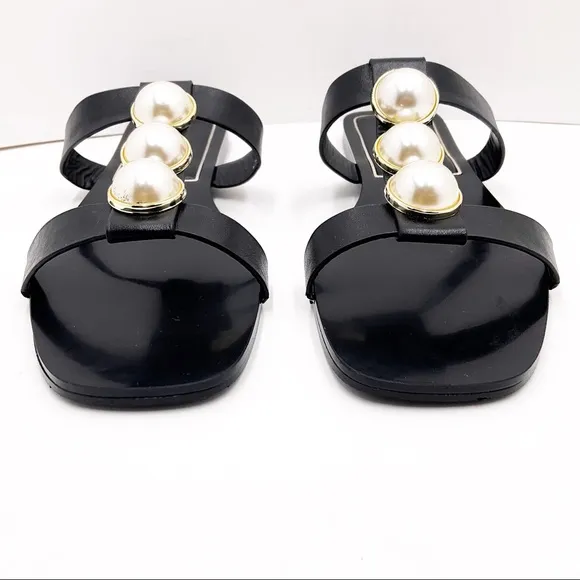{Zara} Faux Pearl Slide Sandals