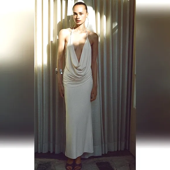 ZARA MIDI  HALTER DRESS