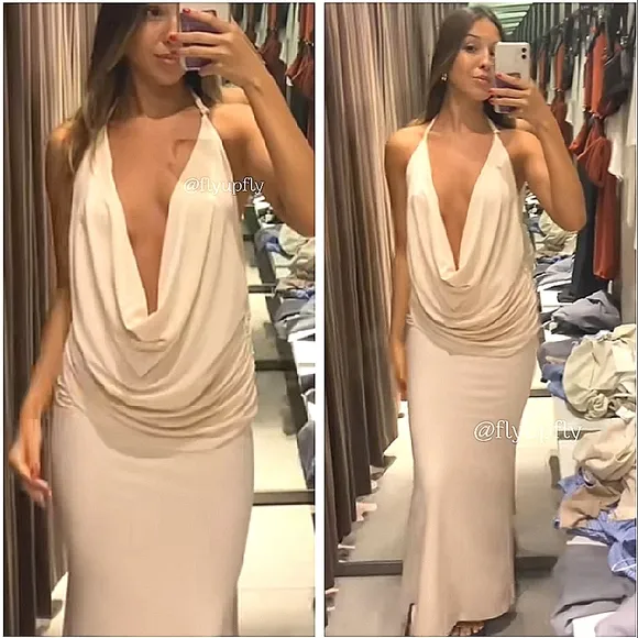 ZARA MIDI  HALTER DRESS