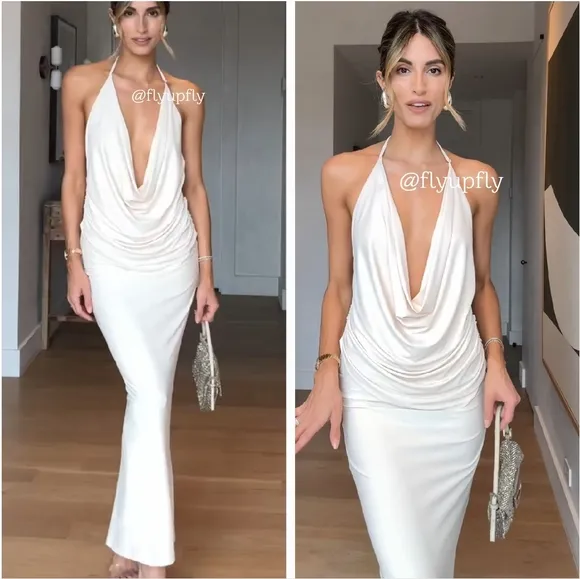 ZARA MIDI  HALTER DRESS