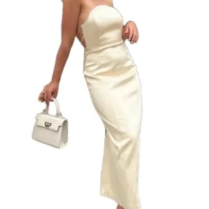 ZARA STRAPLESS SATIN EFFECT MIDI DRESS